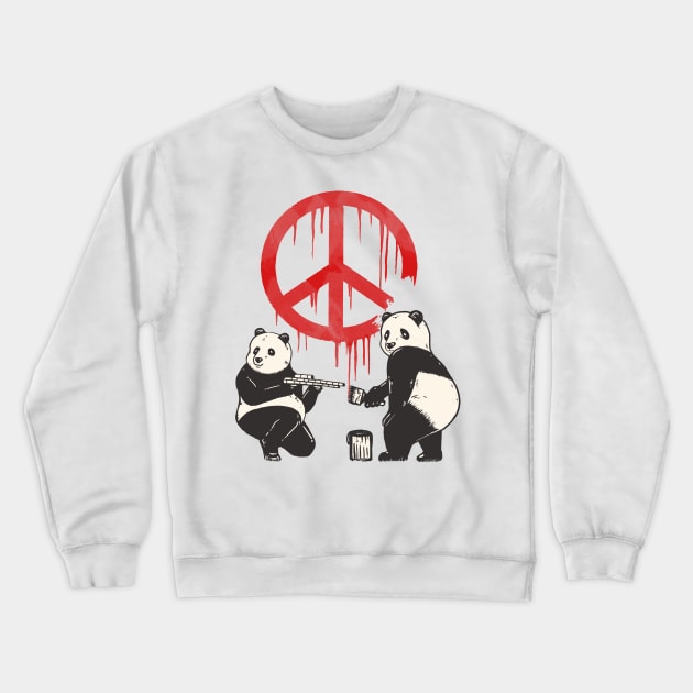 Pandalism Peace Sign Crewneck Sweatshirt by fathi